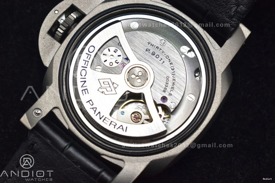 GMT Super Strap W Black VSF Leather P.9011 Dial Clone 42mm Black Best PAM1096 on Titanium Luminor 1:1 Edition 0223